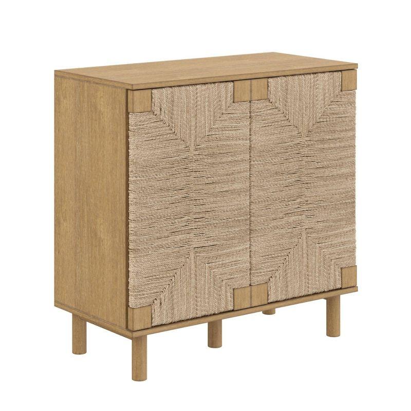 Nathan James Set of 2 Beacon Seagrass Console Table with Doors Brown