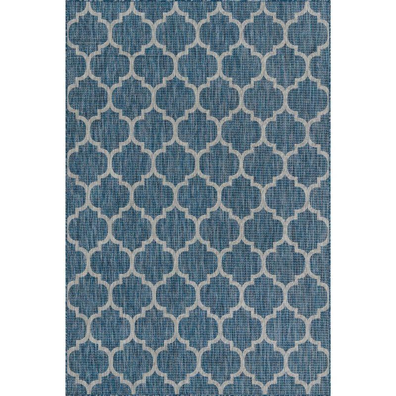 Unique Loom 6' 1 x 9' 0 Rectangle Indoor/Outdoor Trellis Navy Blue Area Rug
