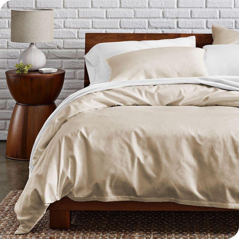 100% Organic Cotton Percale Duvet Cover and Sham Set by Bare Home