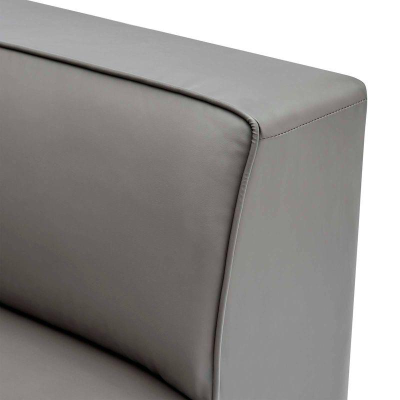 Mingle Vegan Leather Corner Chair Gray - Modway