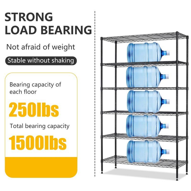 FDW Wire Shelving Unit Heavy Duty Storage Rack Metal Shelf Garage Organizer Wire Rack,Black