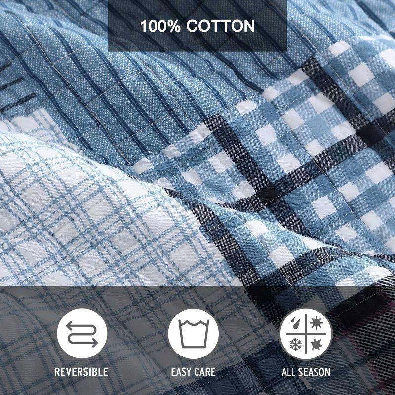 Eddie Bauer Hawthorne 100% Cotton Quilt Set Blue