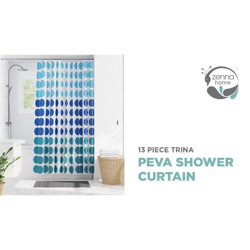 Trina Dot PEVA Single Shower Curtain and Hooks Set