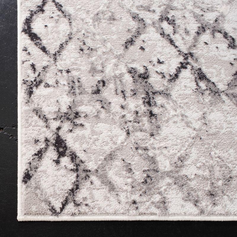 Amelia Modern Grey & Light Grey Abstract Runner Rug - 2'2" x 6'