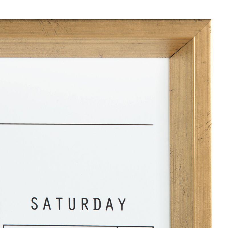 27.25" x 1.5" Calter Framed Magnetic Dry Erase Monthly Calendar Gold - Kate and Laurel: Office Wall Organizer, D-Ring Hangers