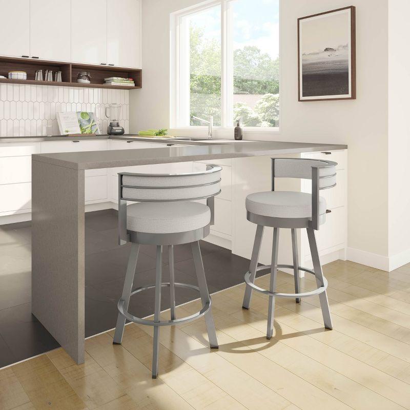 Amisco Browser Upholstered Barstool Gray