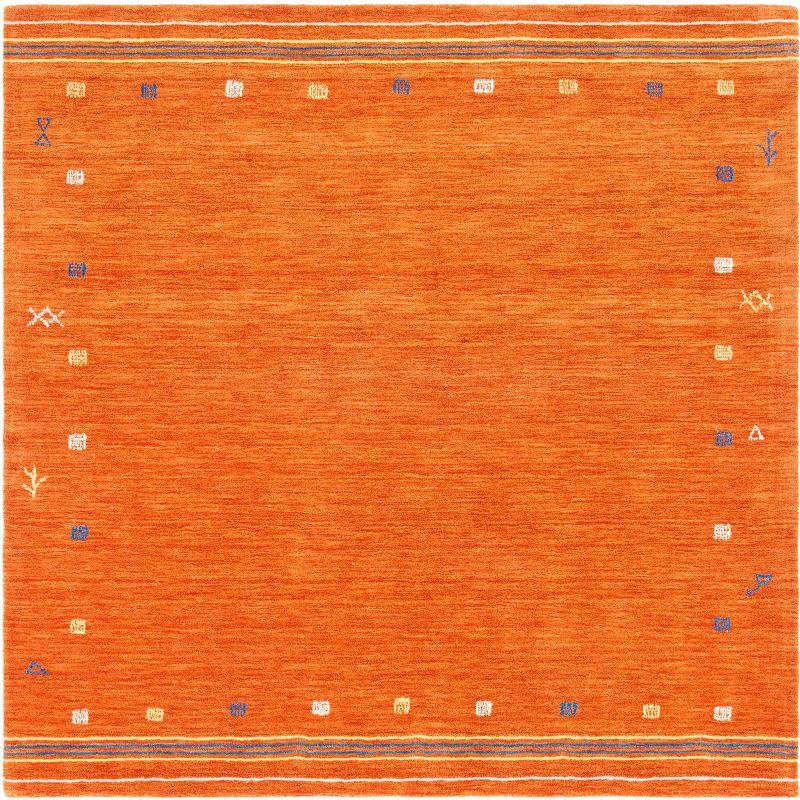 Casual Elegance Hand-Knotted Rust Wool 6' Square Area Rug