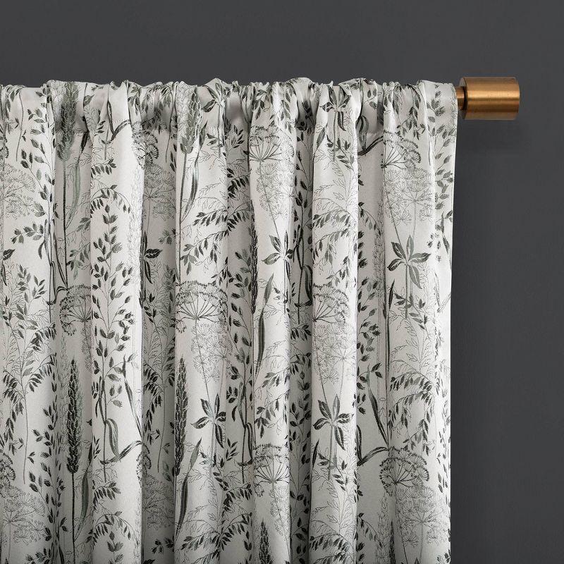 Aubry Shimmering Floral Blackout Back Tab Curtain Panel - Scott Living