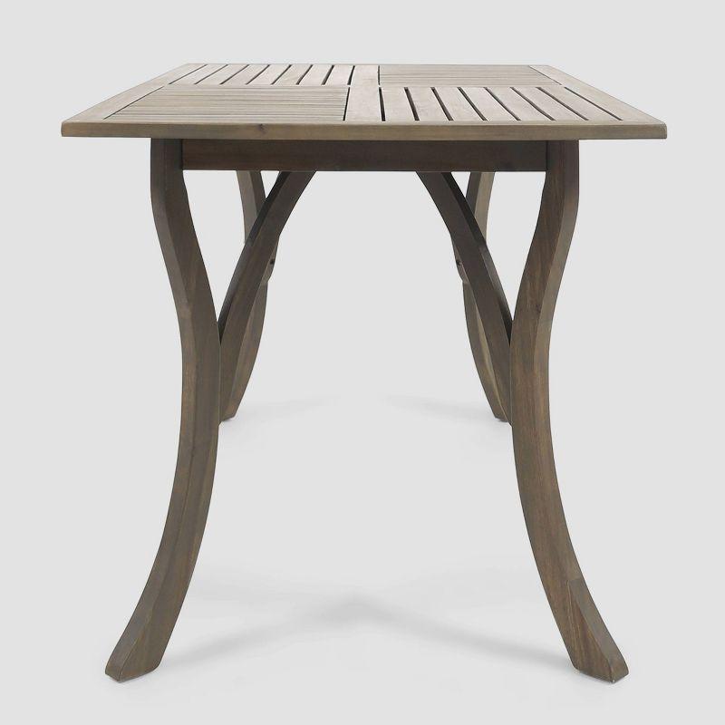 Hermosa Rectangular Acacia Wood Dining Table: Weather-Resistant, Seats 6 - Christopher Knight Home