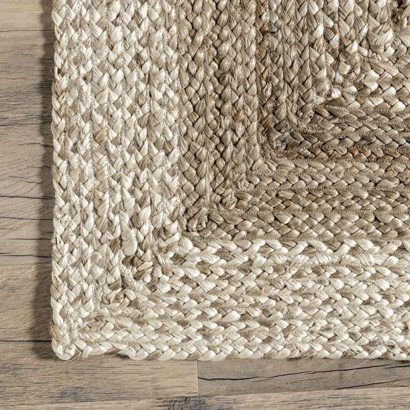 Nuloom Charlene Braided Border Jute Indoor Area Rug 8x10 in Natural
