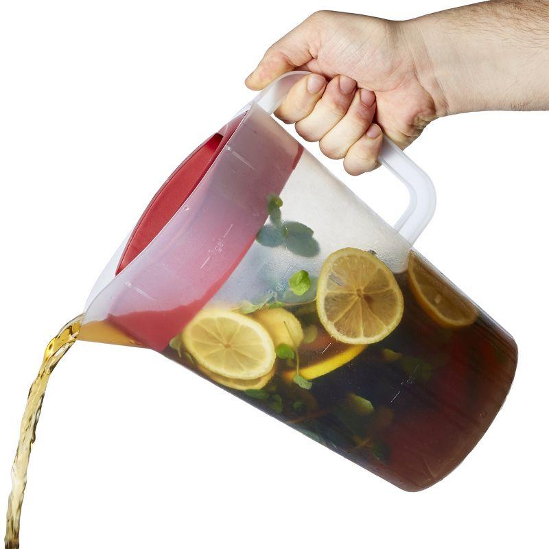 GoodCook Plastic Pitcher with 4 Way Lid - 1 Gallon - Red