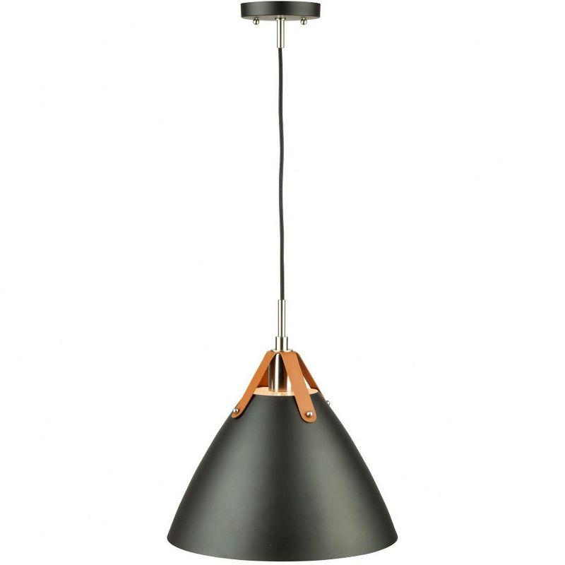 1 - Light Satin Black Shaded Pendant
