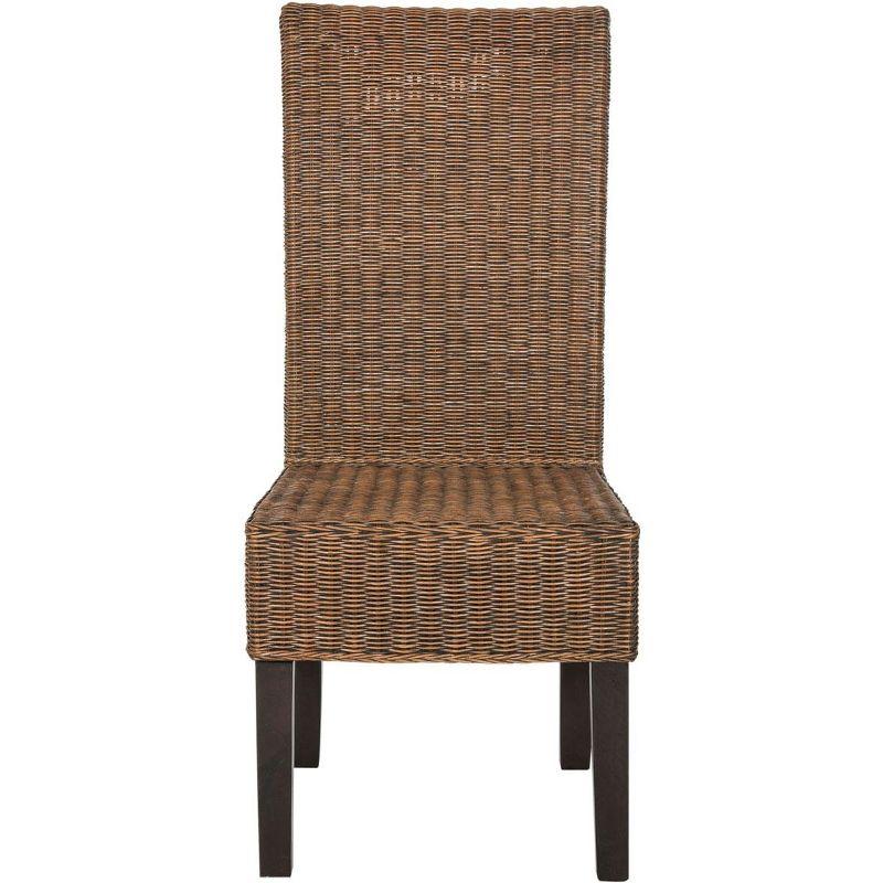 Arjun 18" H Wicker Dining Chair (Set of 2) - SEA8013 - Brown/Multi - Safavieh
