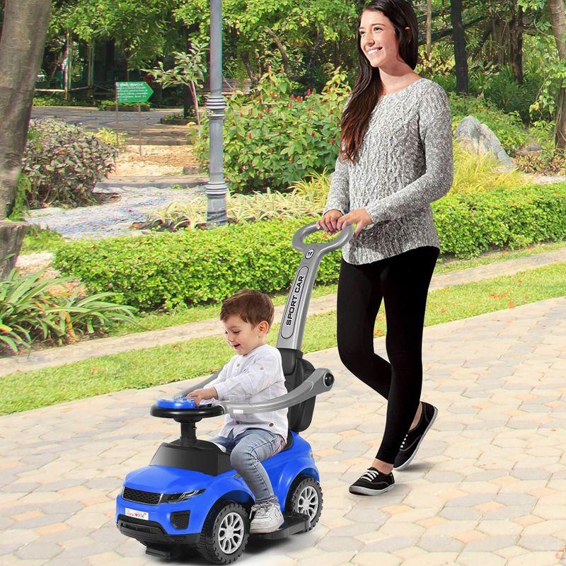 Costway 3 in 1 Ride on Push Car Toddler Stroller Sliding Car w/Music White\Black\Blue\Pink\Red