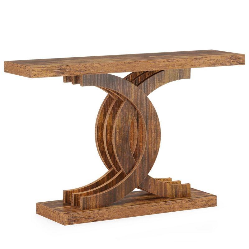 Brown Wood and Metal 39-inch Geometric Console Table