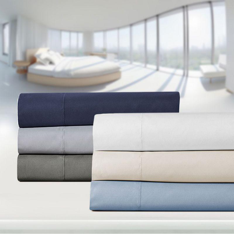Luxury 1000 Thread Count Bed Sheets Set - 100% Cotton Sateen - Soft, Thick & Deep Pocket by California Design Den - Bright White, Split King