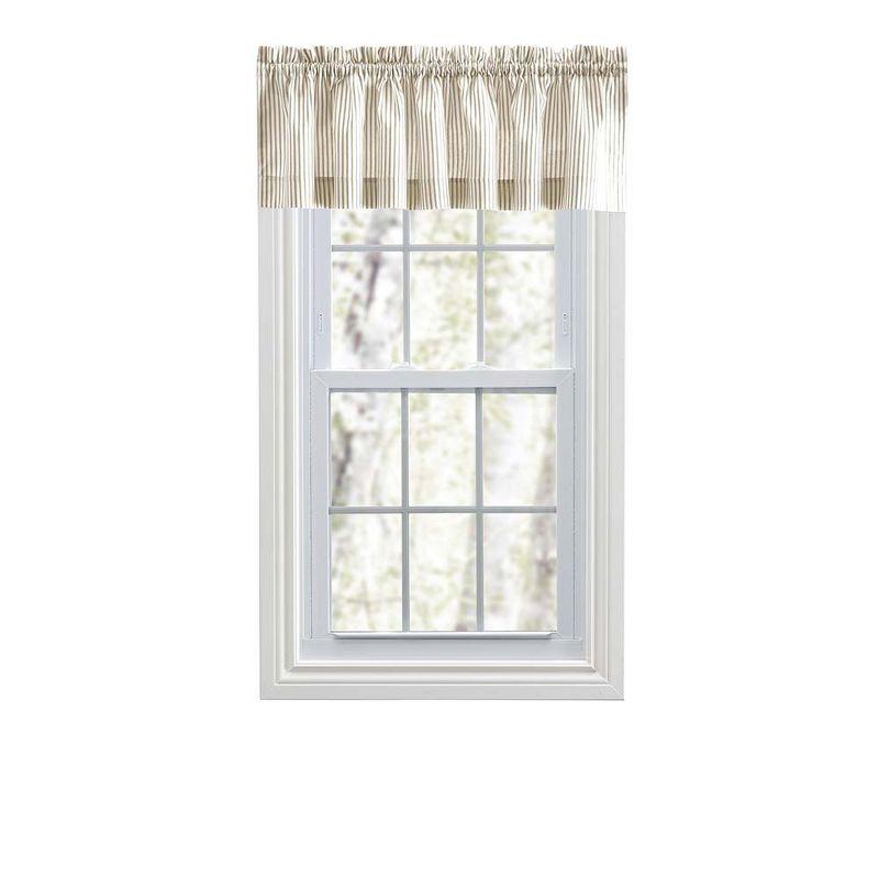 Tan Stripe Cotton Polyester Rod Pocket Valance