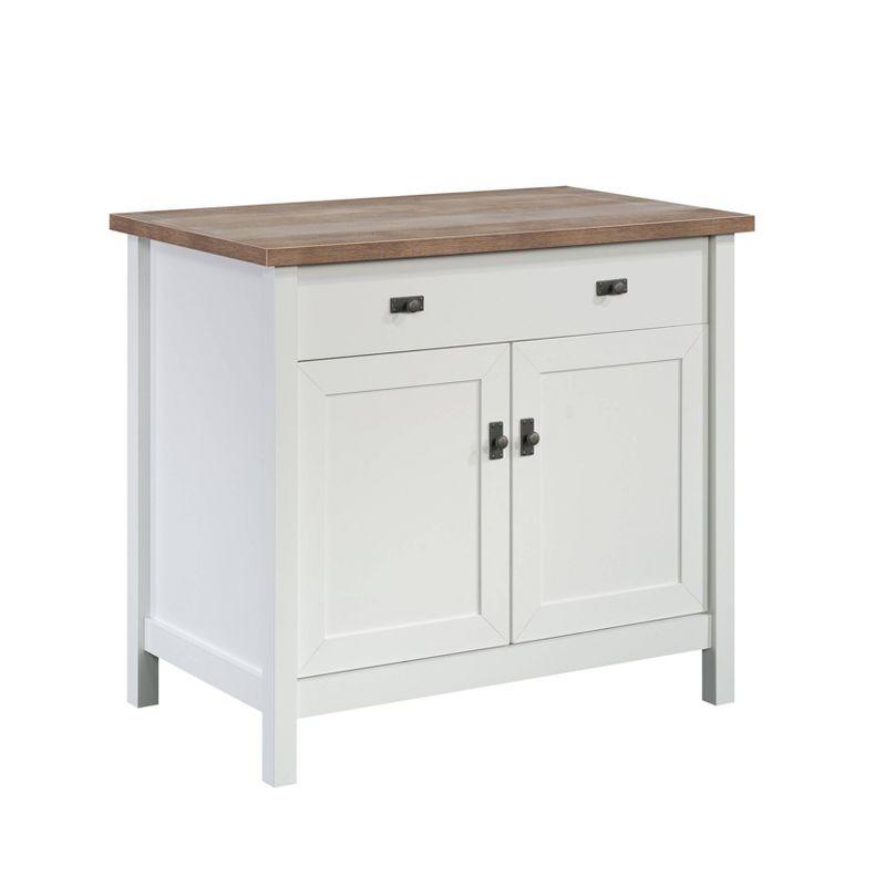 White MDF Office Library Base Cabinet with Adjustable Shelving