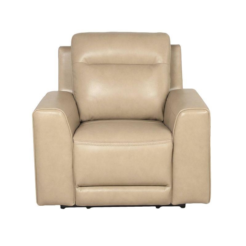 Steve Silver Co. Doncella Power Recliner Chair Sand: Upholstered Leather, Adult Assembly, No Tools Needed