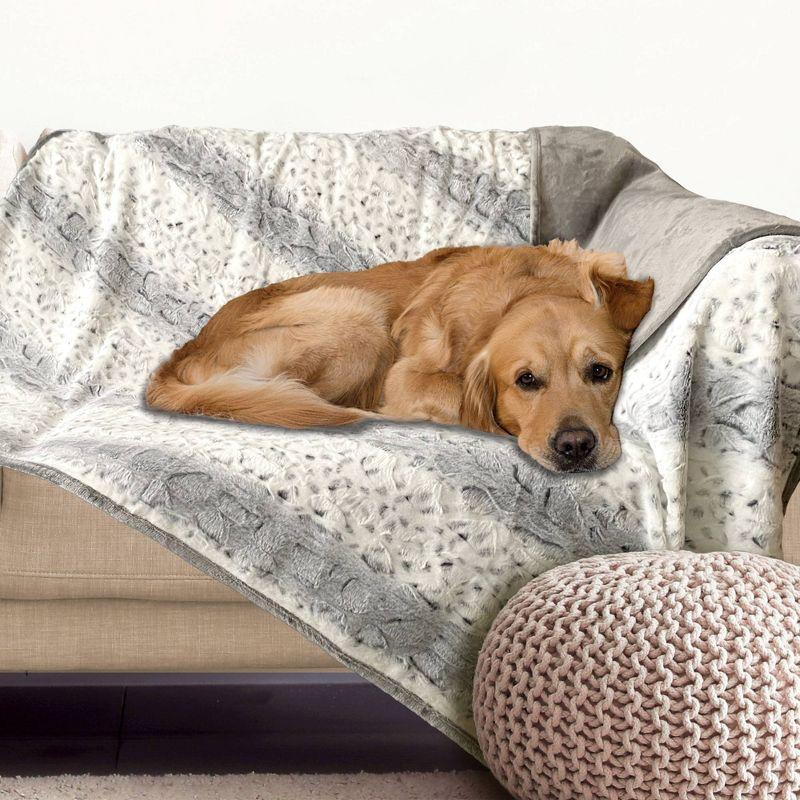 Arlee Home & Pet Waterproof Soft Plush Reversible Furniture Protector Dog and Cat Blanket - 60" x 70" - Silver