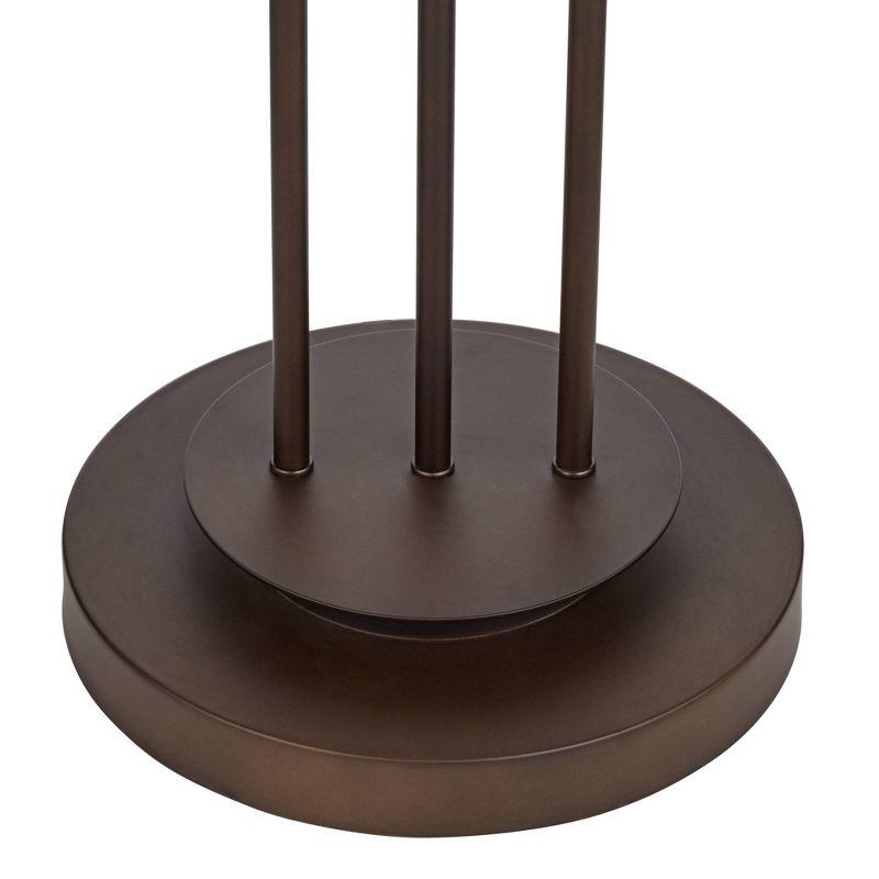 Franklin Iron Works Marlowe Rustic Farmhouse Floor Lamp 60 1/2" Tall Bronze Metal Oster Woven Burlap Fabric Inner Drum Shade for Living Room Bedroom