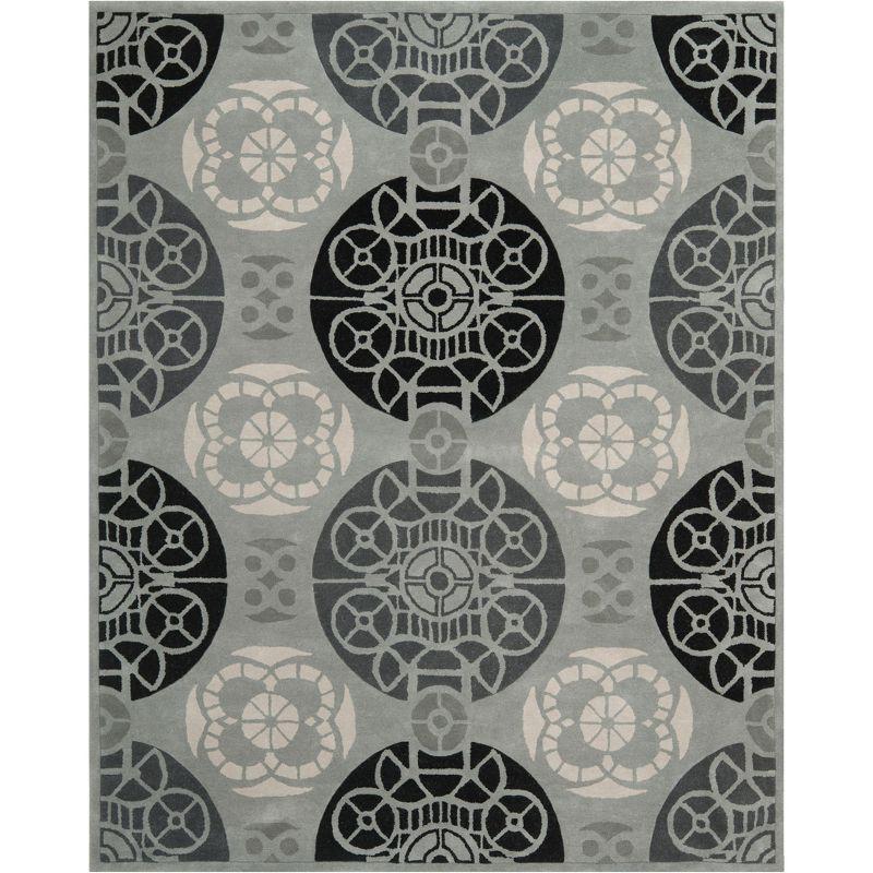 Elegante Gray Hand-Tufted Wool & Viscose 8' x 10' Area Rug