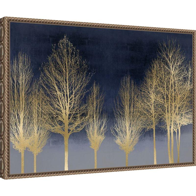 Amanti Art Gold Forest on Blue by Kate Bennett Canvas Wall Art Print Framed 23 x 16-in.