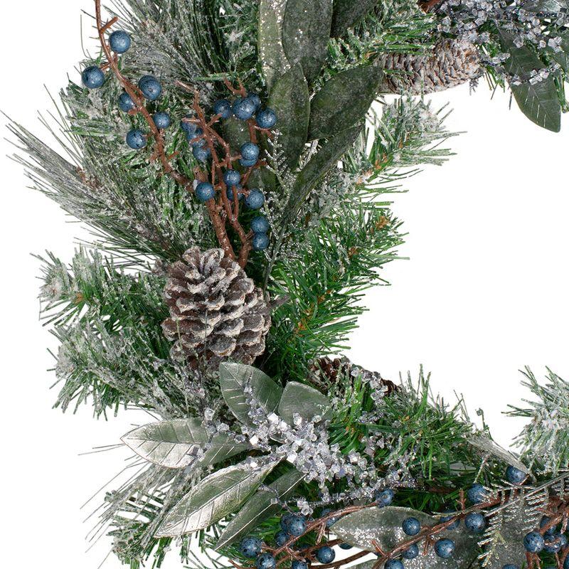 Northlight Seasonal Mixed Pine and Blueberries Artificial Christmas Wreath -24-Inch Unlit