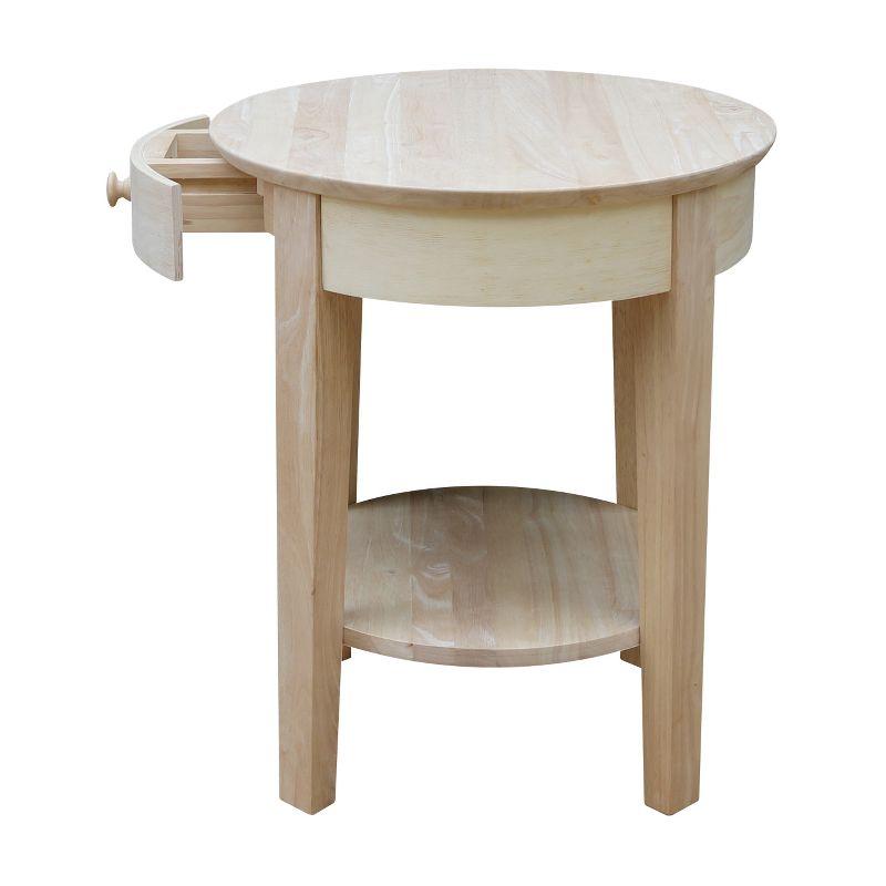 Solid Wood Top End Table with Storage