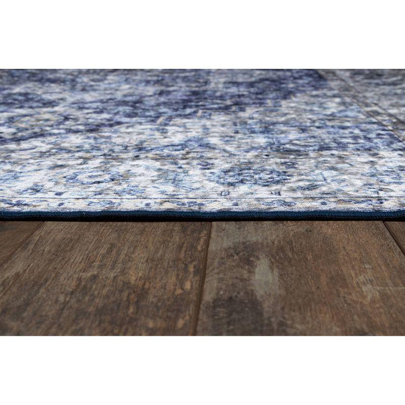 5'x8' Karachi Aria Area Rug Blue - Momeni: Geometric Bohemian, Rubber Backing, Medium Pile, Indoor Use