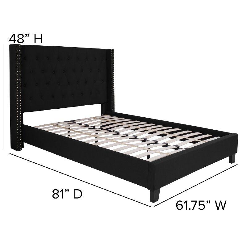 Flash Furniture Riverdale Full Size Tufted Upholstered Platform Bed in Black Fabric