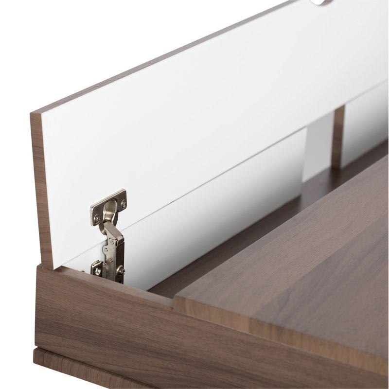 Alcove Writing Desk Chestnut - Calico Designs: Metal Frame, MDF Surface, Mid-Century Modern Style