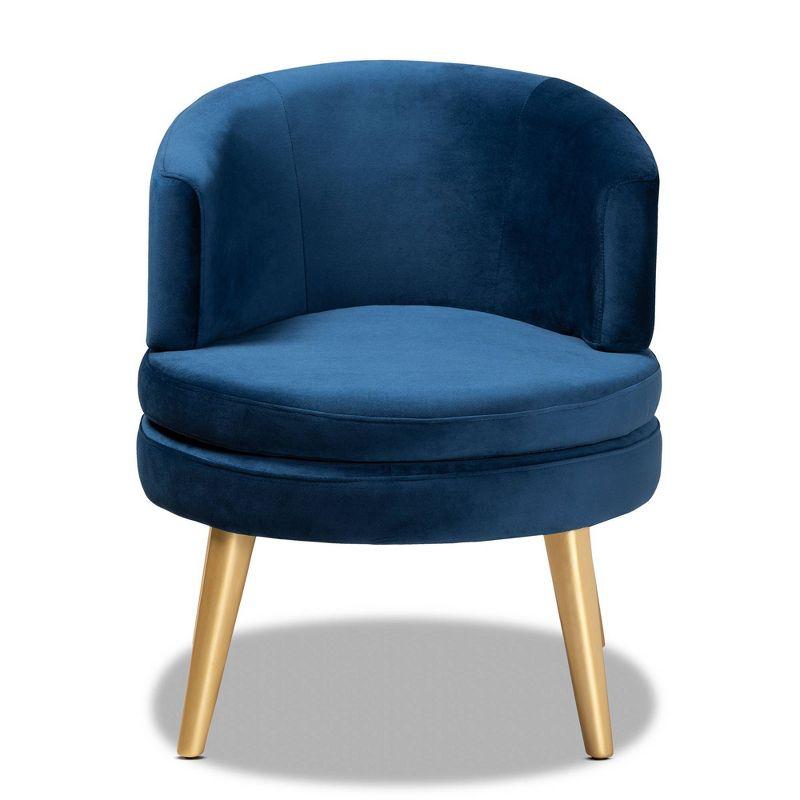 Baptiste Glam and Luxe Velvet Fabric Upholstered Wood Accent Chair - Baxton Studio