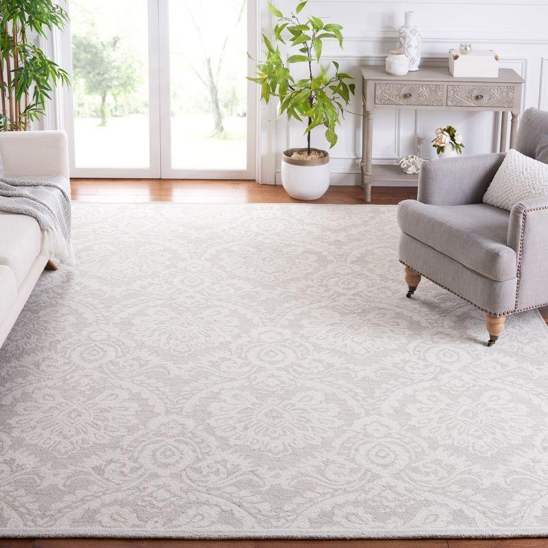Blossom BLM106 Hand Tufted Indoor Area Rug - Silver/Ivory - 9'x12' - Safavieh