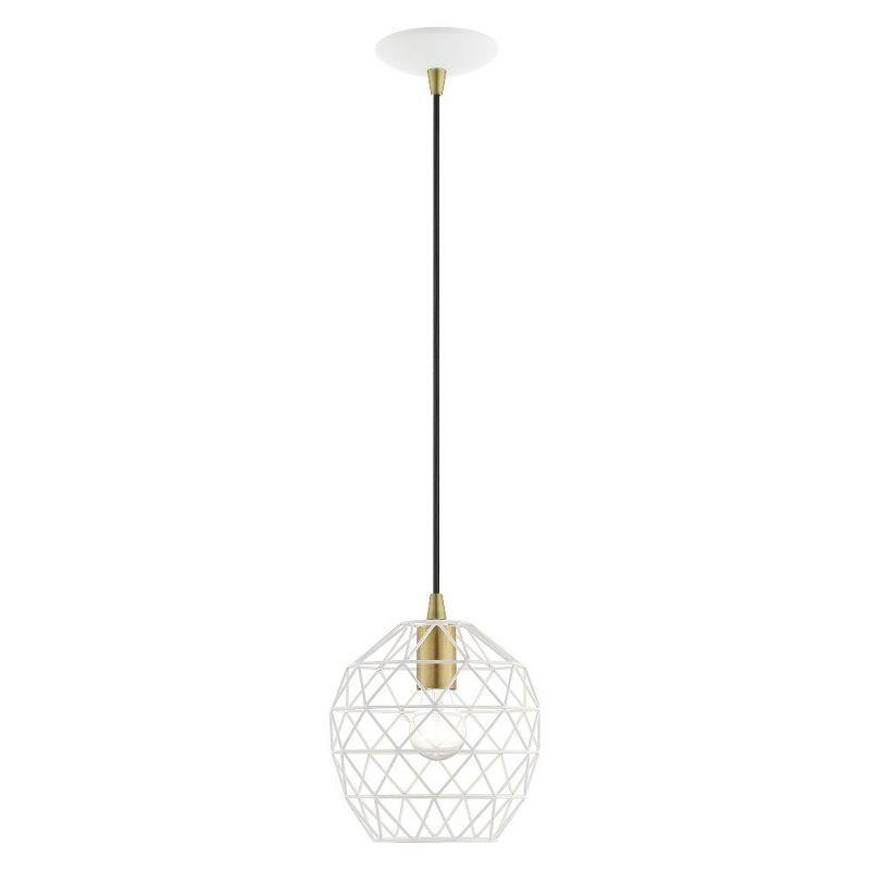 Livex Lighting Geometric Shade 1 - Light Pendant in  White