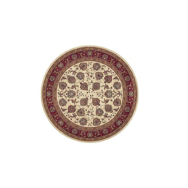 Ivory and Red Oriental Polypropylene Area Rug, 2 x 3 ft