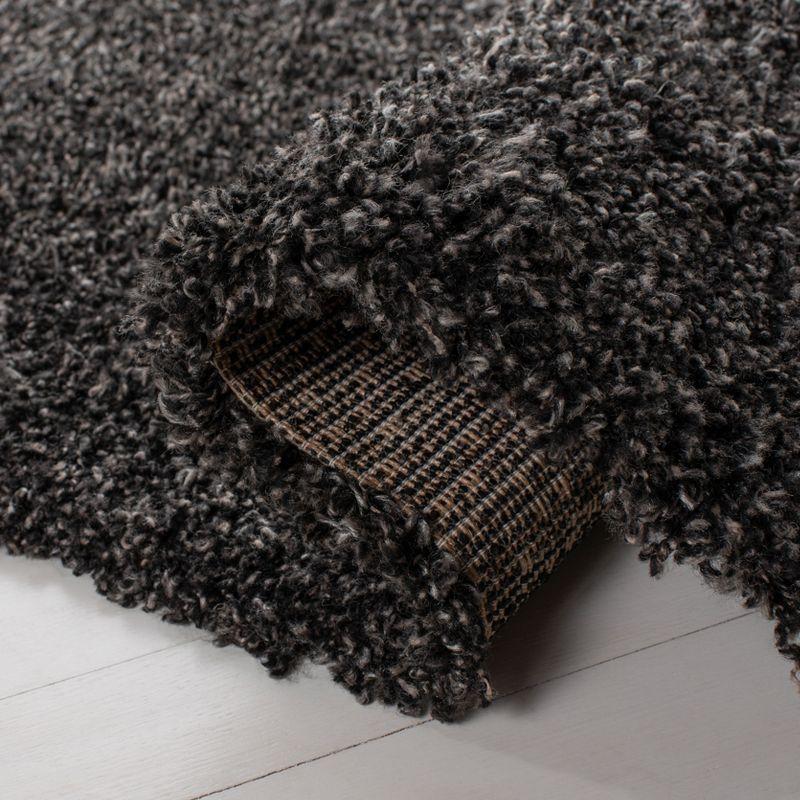 Charcoal Luxury Plush 5'3" x 7'6" Synthetic Shag Area Rug