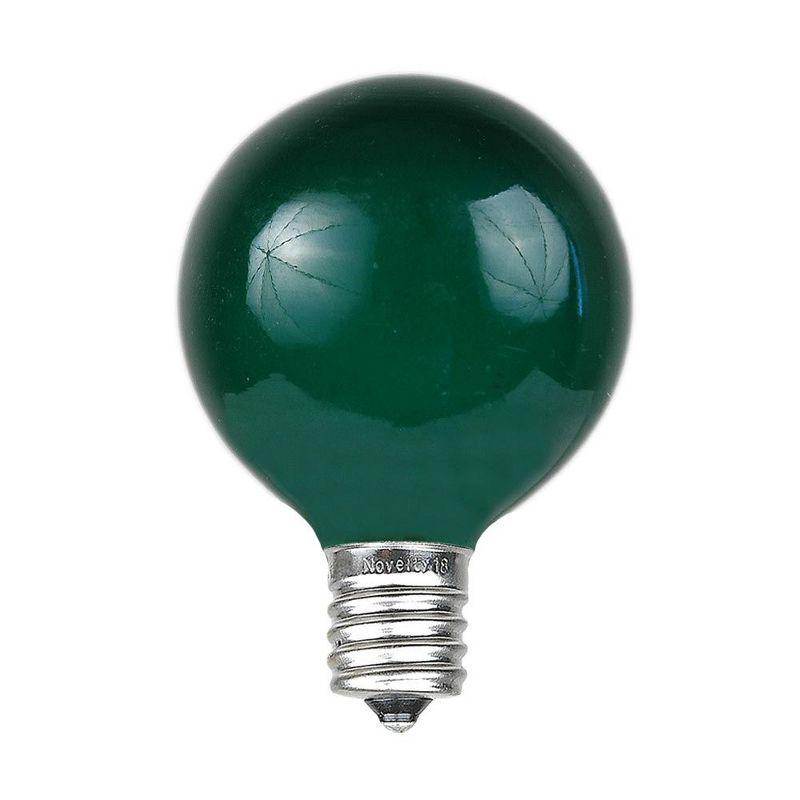 Novelty Lights Green G40 Globe Hanging Outdoor String Light Replacement Bulbs E12 Candelabra Base 5 Watt