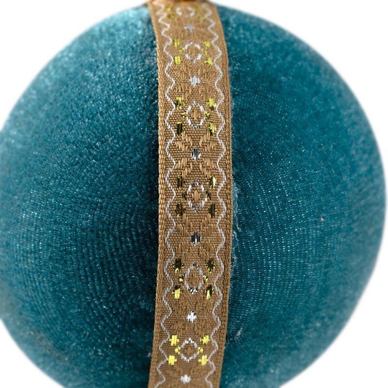 Northlight Velour Christmas Ball Ornament - 3.25" - Teal Green