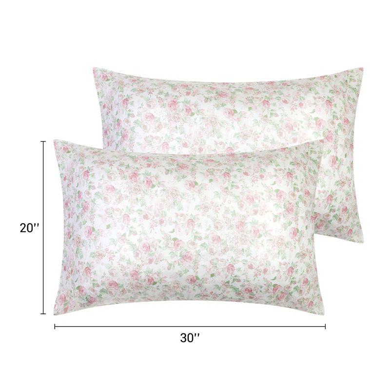 Unique Bargains 100% Cotton Floral Pillowcase with Envelope Closure for Hair and Skin Set of 2