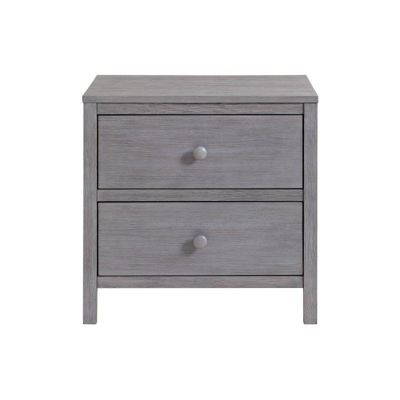 Gray 2-Drawer Wooden Nightstand with Felt-Lined Top Drawer