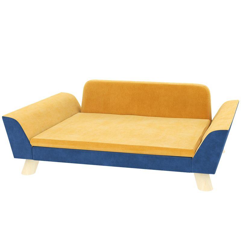 PawHut Dog Sofa Bed, Dog Couch, Pet Sofa for Small Dogs w/ Soft Cushion, Removable Washable Cover, Elevated Dog Bed Couch with Anti-Slip Foot Pads