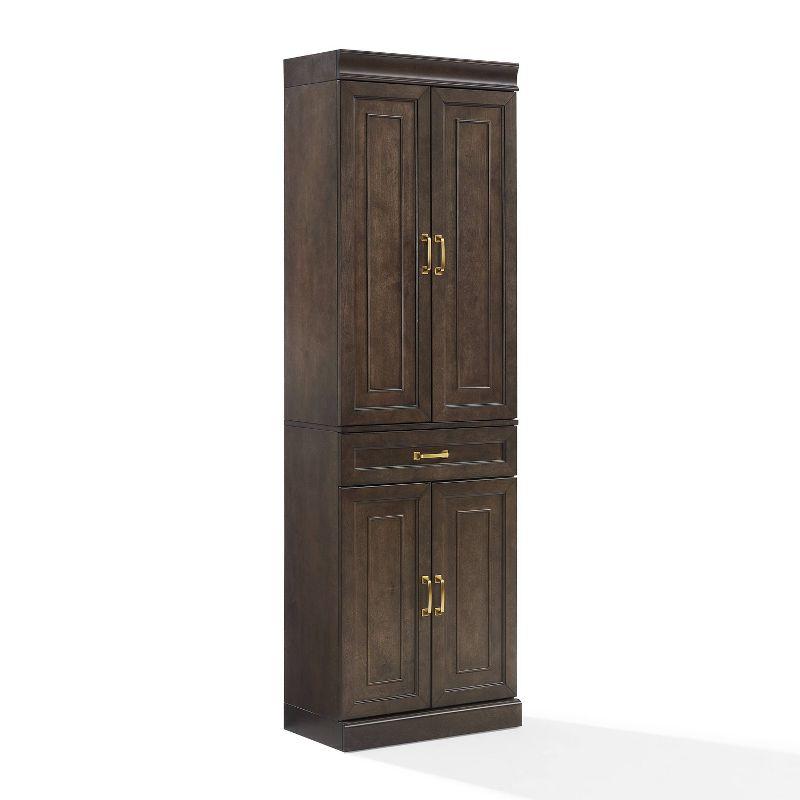Crosley 78" Stanton Kitchen Storage Pantry Cabinet Coffee: Modular Design, 5 Adjustable Shelves, Wood Veneer