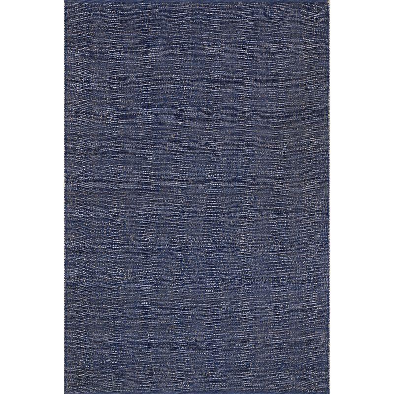 Nuloom 5x8 Elfriede Jute & Cotton Hand Woven Indoor Area Rug, Blue, Solid Rustic Farmhouse Style Natural Fiber Bedroom, Living Room,