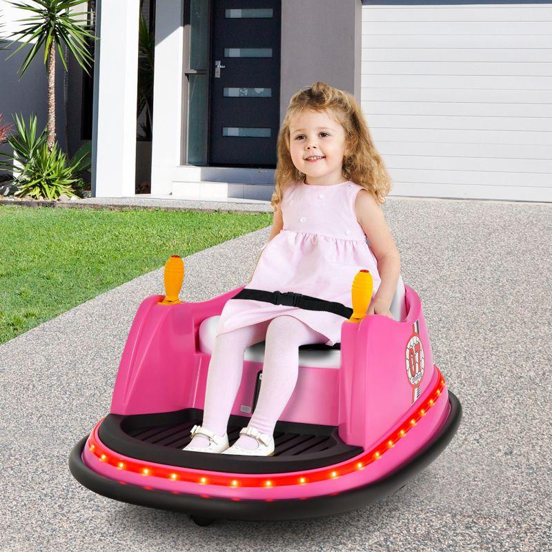 12V Ride On Toys Bumper Car for Kids, 360 Spin Vehicle with Remote Control