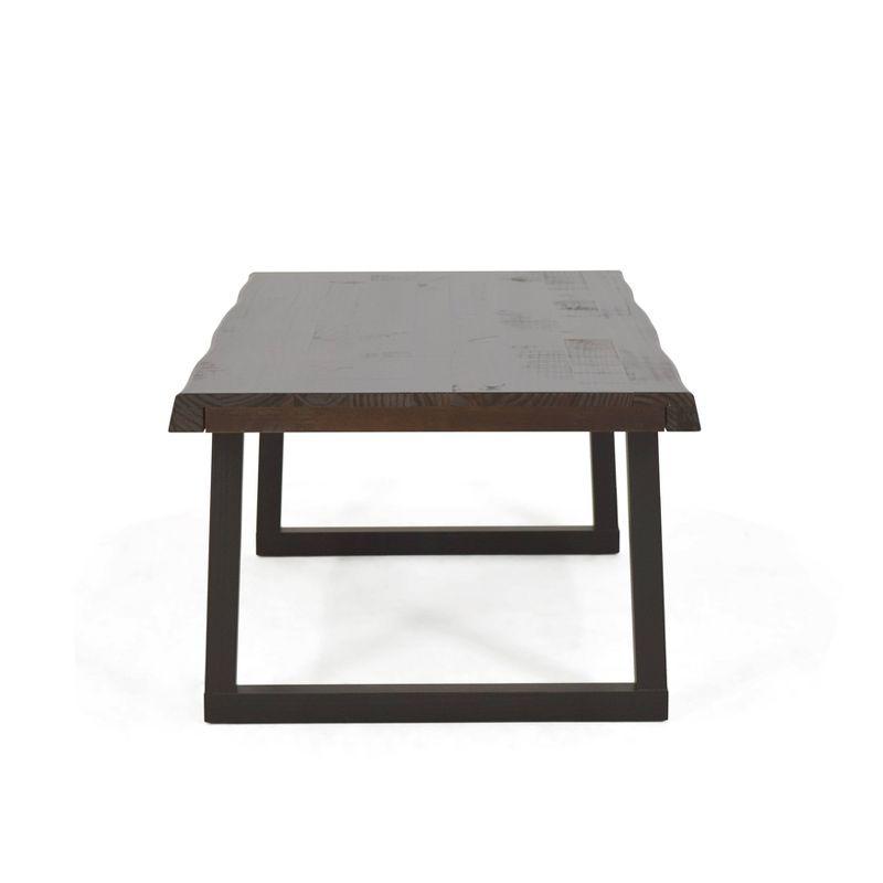 Jennings Live Edge Cocktail Table Cherry/Black - Steve Silver Co.: Pine Veneer, Metal Glides, CSA Certified