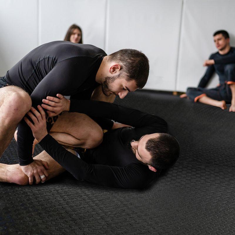 BalanceFrom Fitness 96 Square Foot Interlocking Extra Thick 3/4 Inch High Density Slip Resistant Exercise Mat Tiles with 24 24 x 24 Inch Pieces, Black