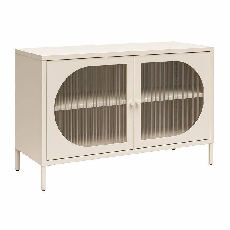 Luna 25.2'' Tall Accent Cabinet with Fluted Glass