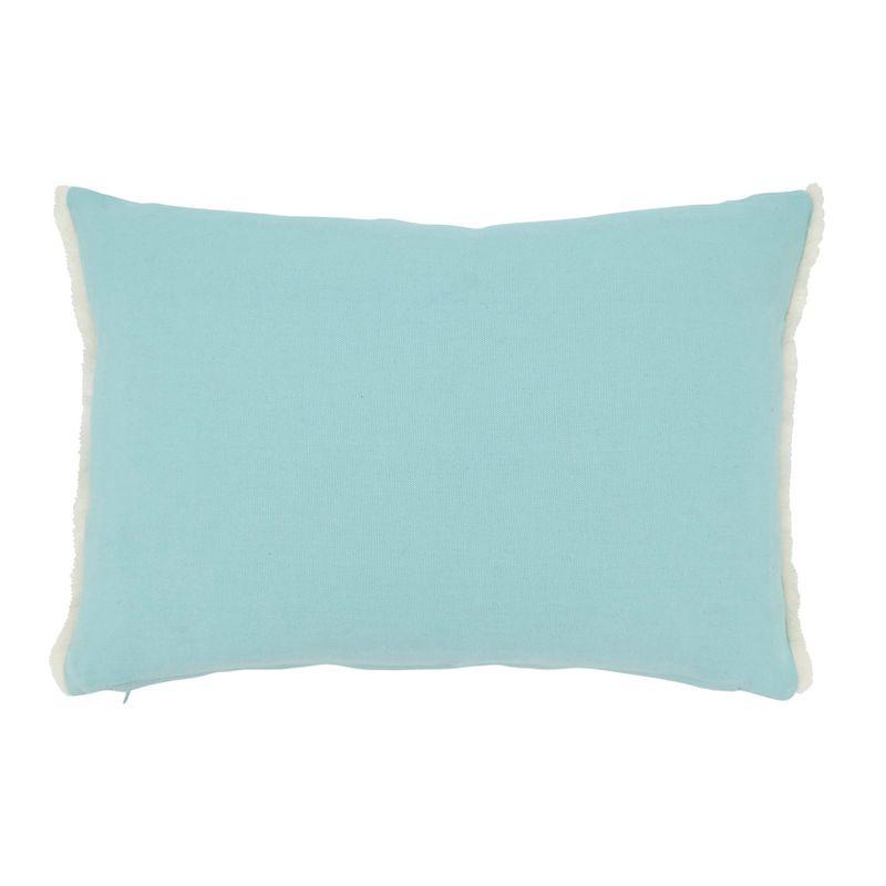 Seashell Serenity Blue Cotton Down Rectangular Throw Pillow