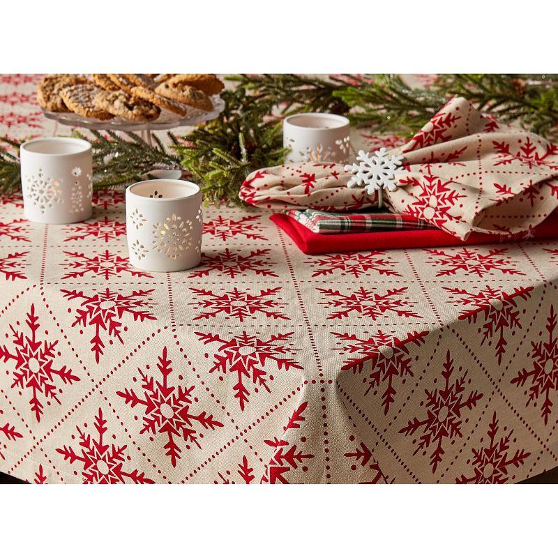 Dii Scandinavian Snowflakes Printed Tablecloth - 60 X 84